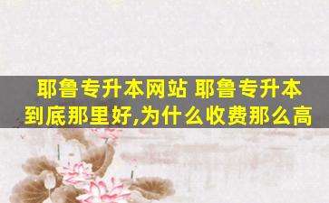 耶鲁专升本网站 耶鲁专升本到底那里好,为什么收费那么高